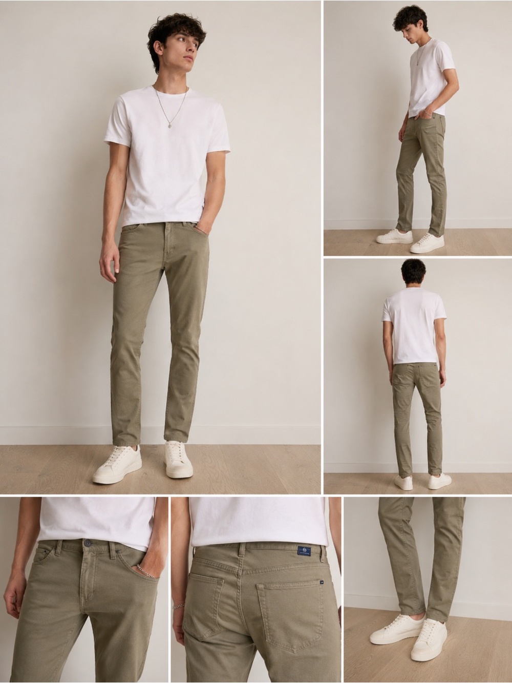 AG Adriano Goldschmied Matchbox Khaki Slim‎ Straight Jeans 32x34